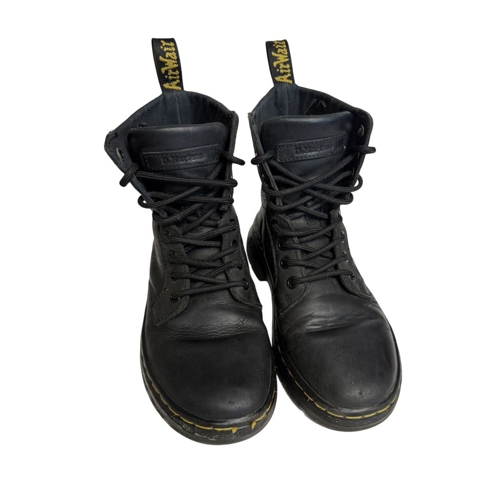 Doc Dr Martens Combs Leather Air Wair Black Leather Ankle Boots Women's Size 5